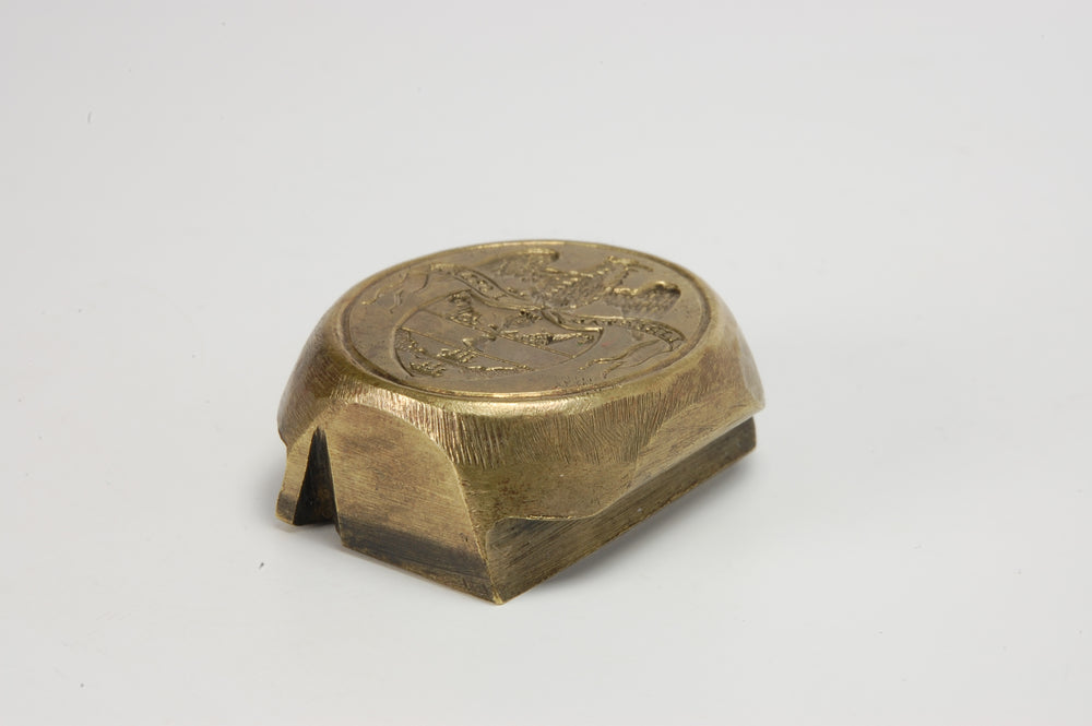 Early 19thC Brass Machine Mounted Armorial Wax Seal for Columbia