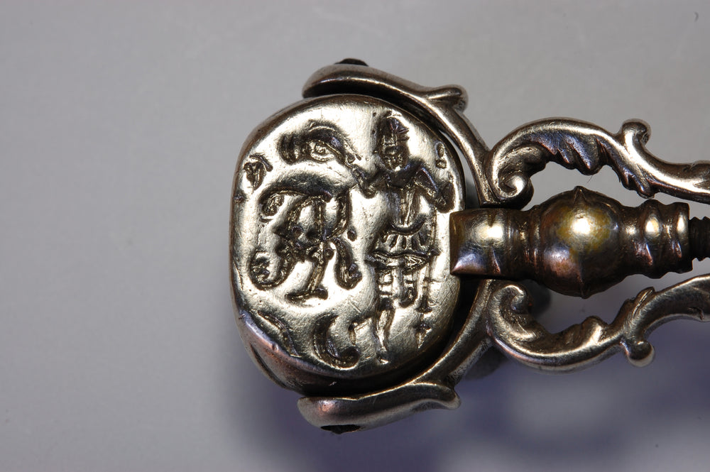 18thC Silver Triple Spinning Armorial Fob Seal