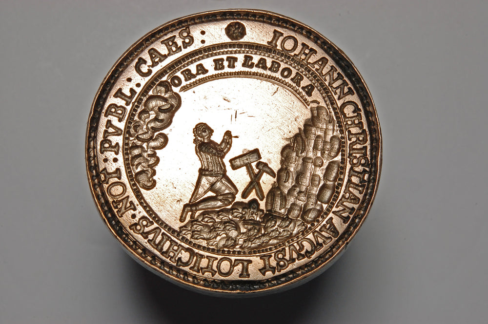 17/18thC Bronze Bavarian Legal Notary Desk Seal - Johann Lotichius