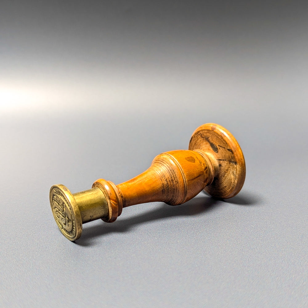 19thC French Wood Brass Revolutionary Desk Seal