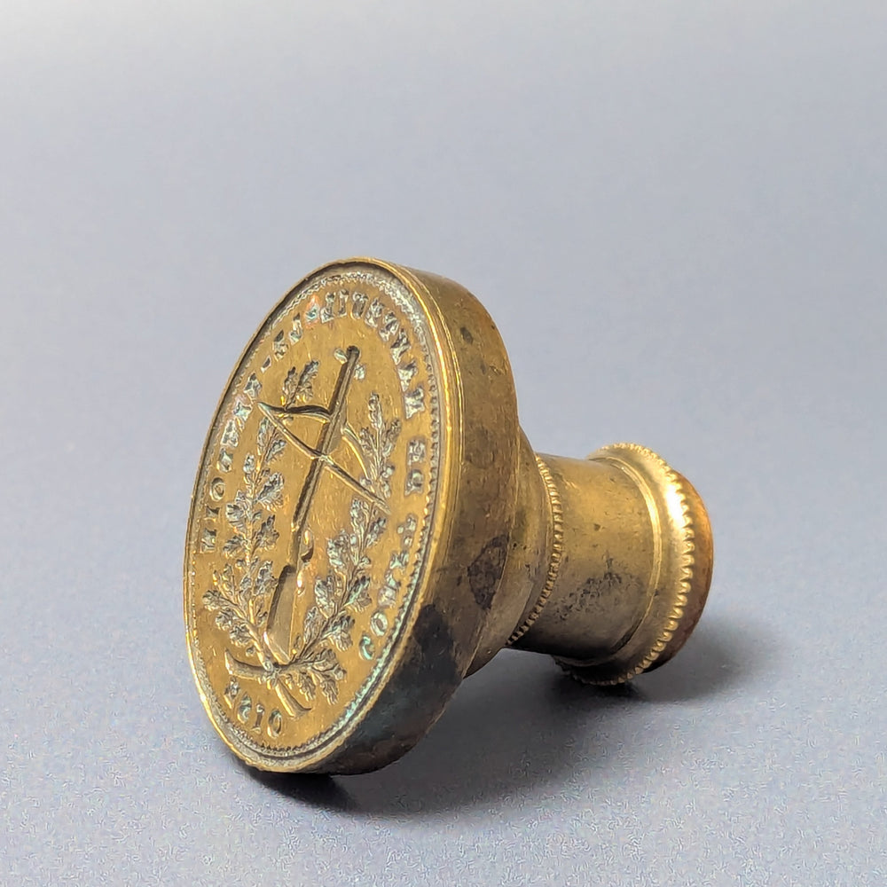 c1795 French Revolutionary Brass Seal Matrix - Compagnie des Arbaletriers