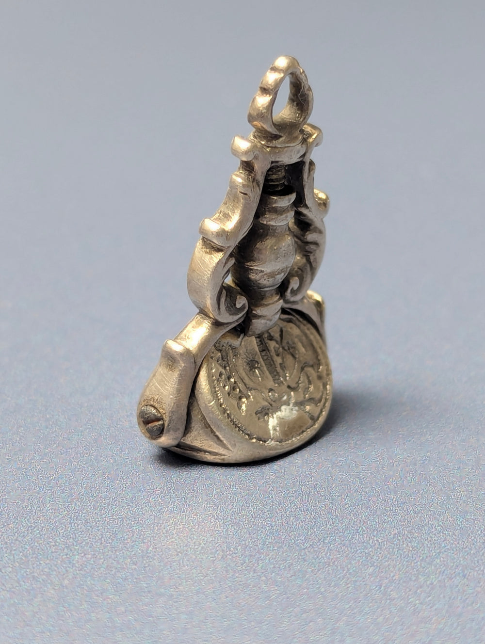 18thC Silver Triple Spinning Armorial Fob Seal