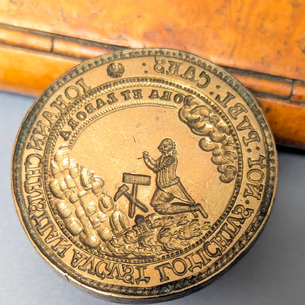 17/18thC Bronze Bavarian Legal Notary Desk Seal - Johann Lotichius