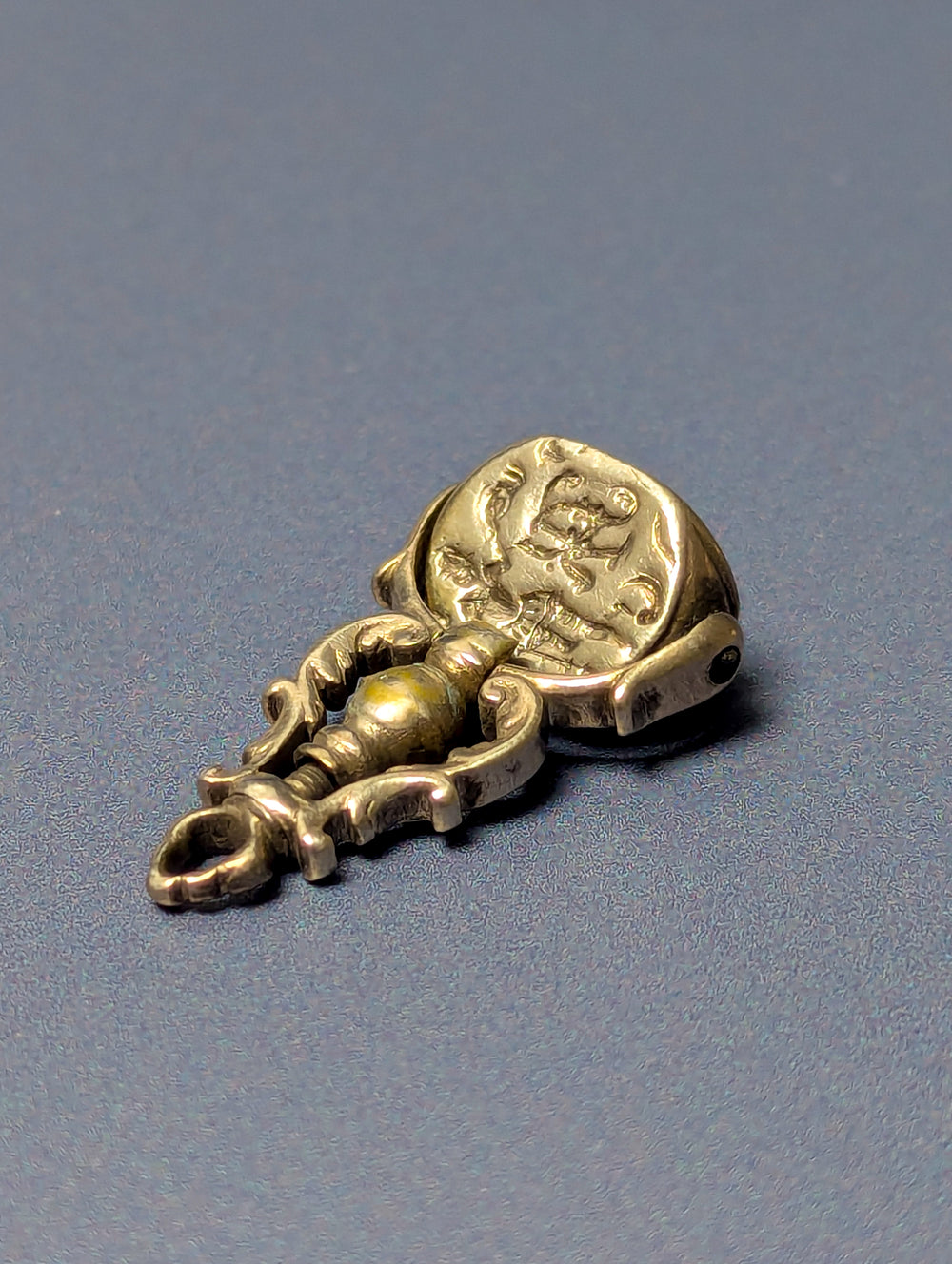 18thC Silver Triple Spinning Armorial Fob Seal