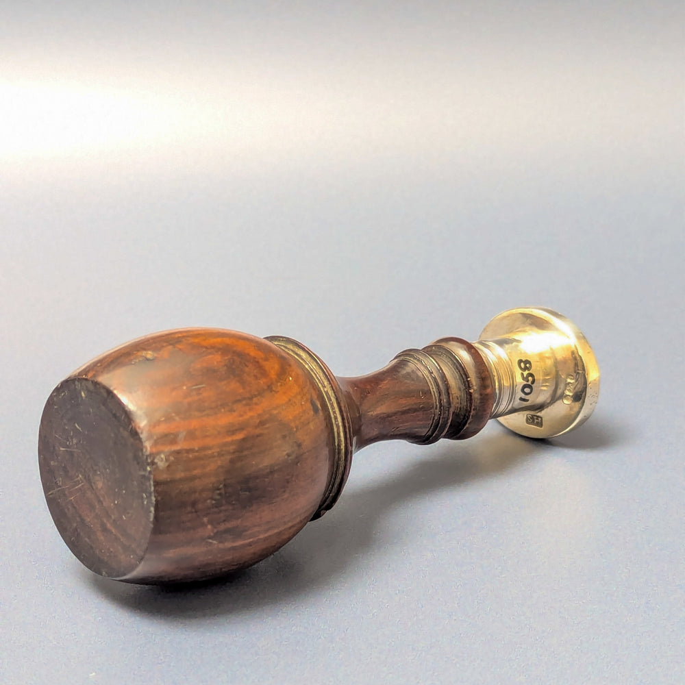 c1794 English Rosewood Makers' Mark Silver Armorial Desk Seal