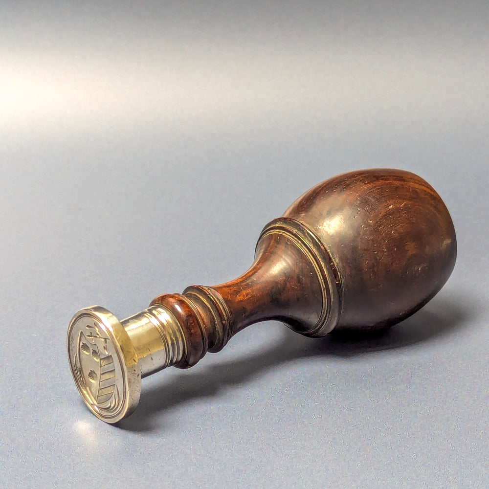 c1794 English Rosewood Makers' Mark Silver Armorial Desk Seal