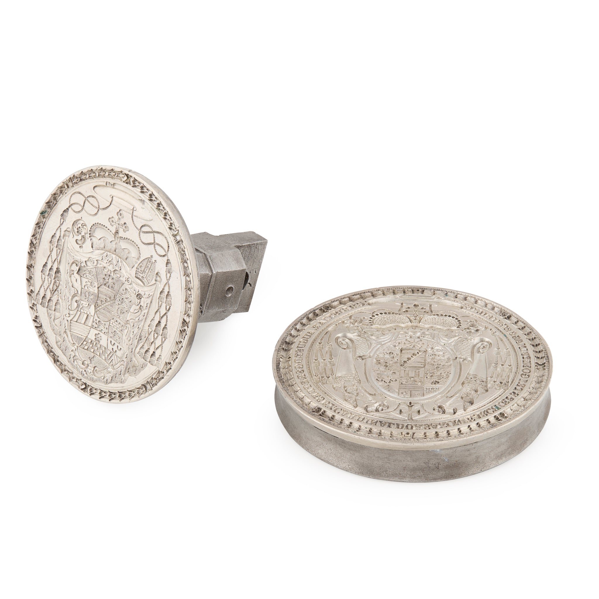 A SET OF TWO EARLY 18TH CENTURY RELIGIOUS SEALS FROM THE COLLECTION OF DUKE CHRISTIAN AUGUST OF SAXONY-ZEITZ