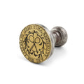 AN ESTONIAN TAILOR'S GUILD SEAL A 17TH CENTURY STEEL AND BRASS DESK SEAL