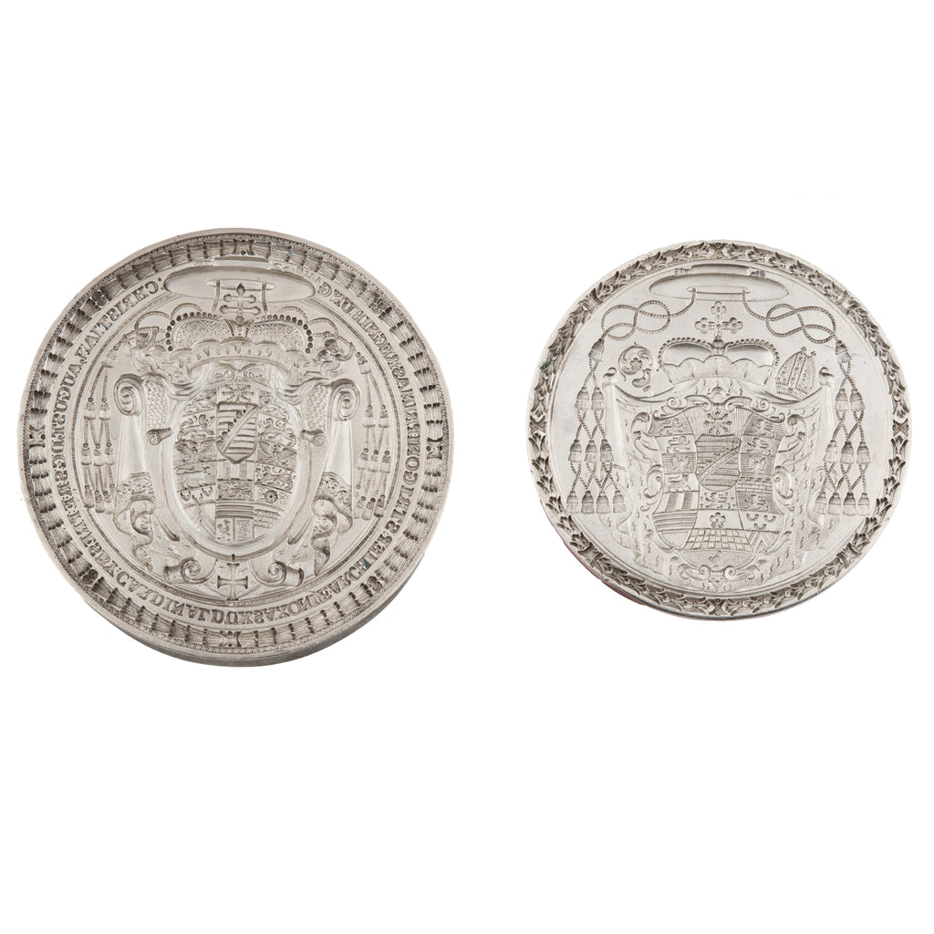A SET OF TWO EARLY 18TH CENTURY RELIGIOUS SEALS FROM THE COLLECTION OF DUKE CHRISTIAN AUGUST OF SAXONY-ZEITZ