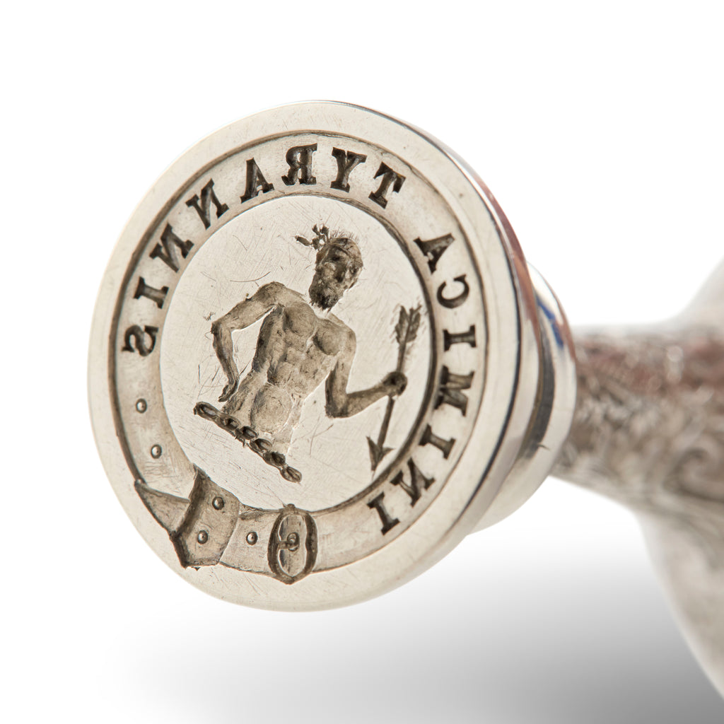 THE JOSHUA TOULMIN SMITH DESK SEAL (1816-1869) A 19TH CENTURY SILVER DESK SEAL