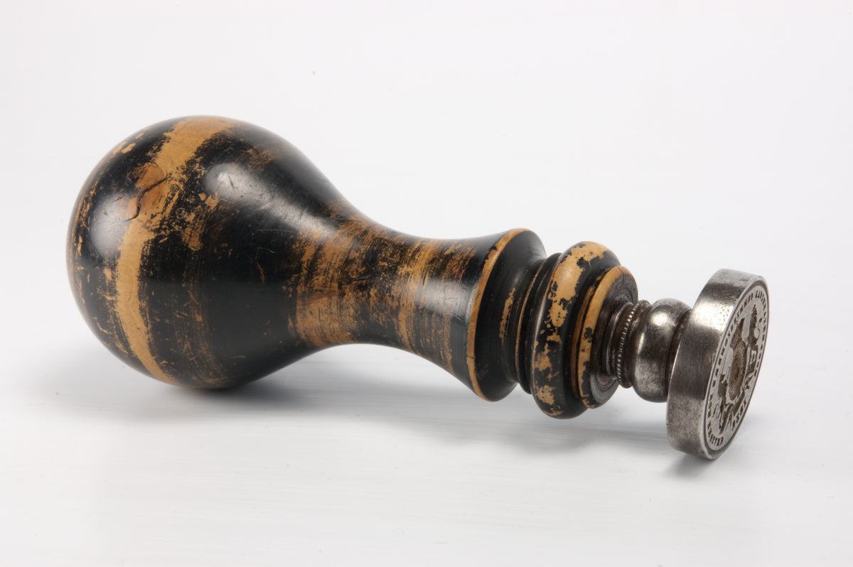 c1836 English Ecclesiastical Wood & Steel Desk Seal
