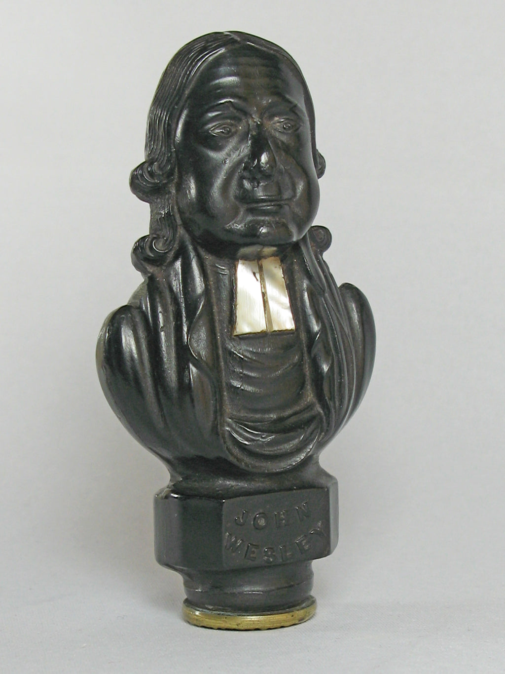 c1839 Centenary Wood, Mother of Pearl and Brass JOHN WESLEY Antique Wax Seal