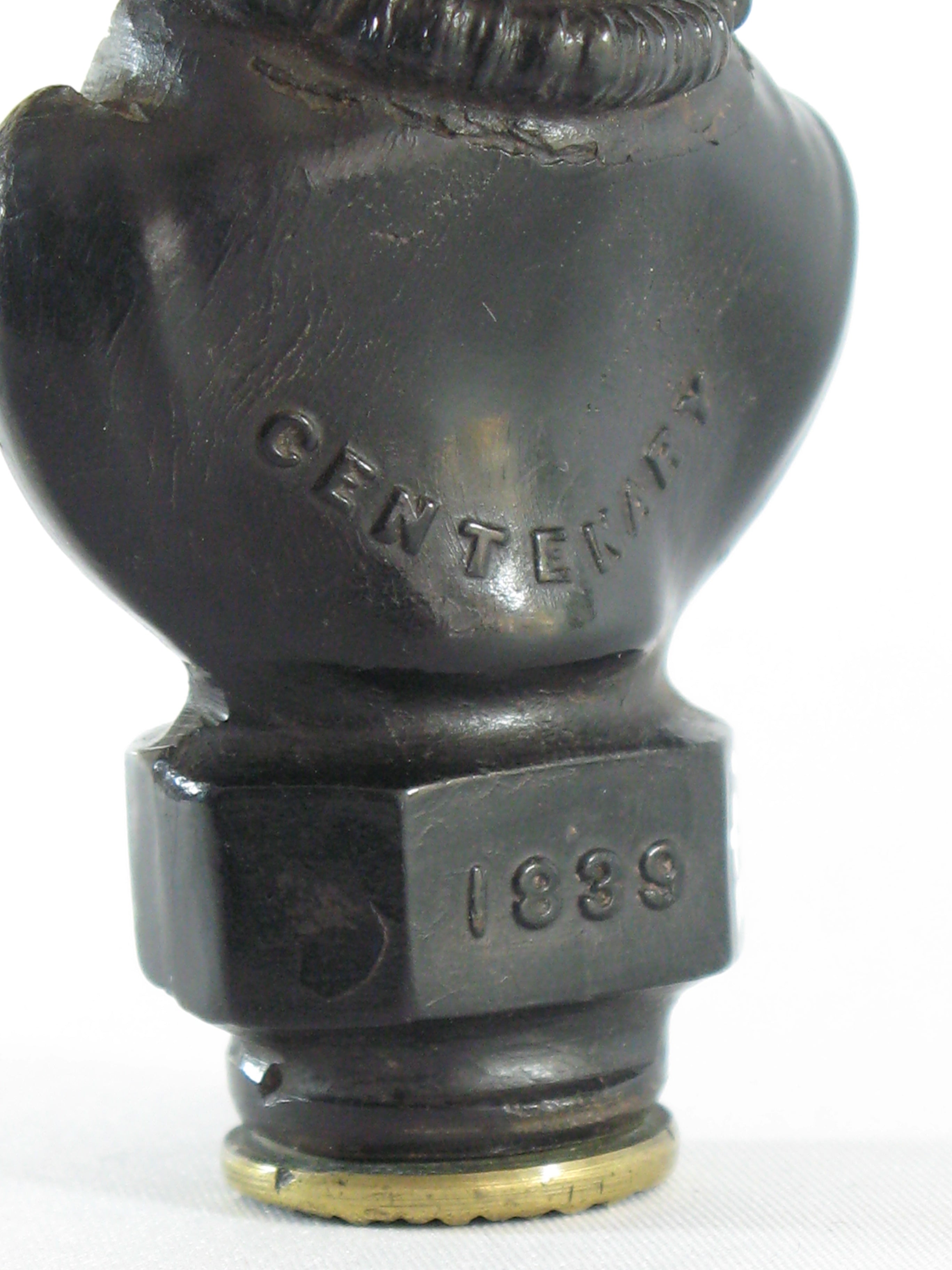 c1839 Centenary Wood, Mother of Pearl and Brass JOHN WESLEY Antique Wax Seal