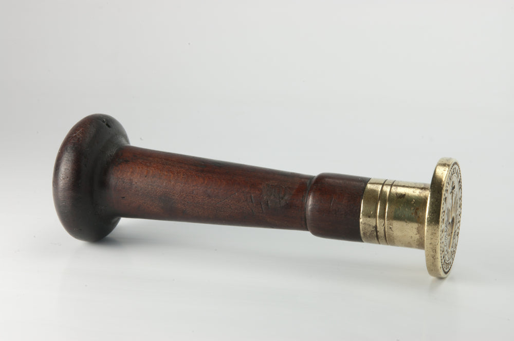 Attractive 19thC Wood & Brass Religious Desk Seal - The Sisters of St Charles