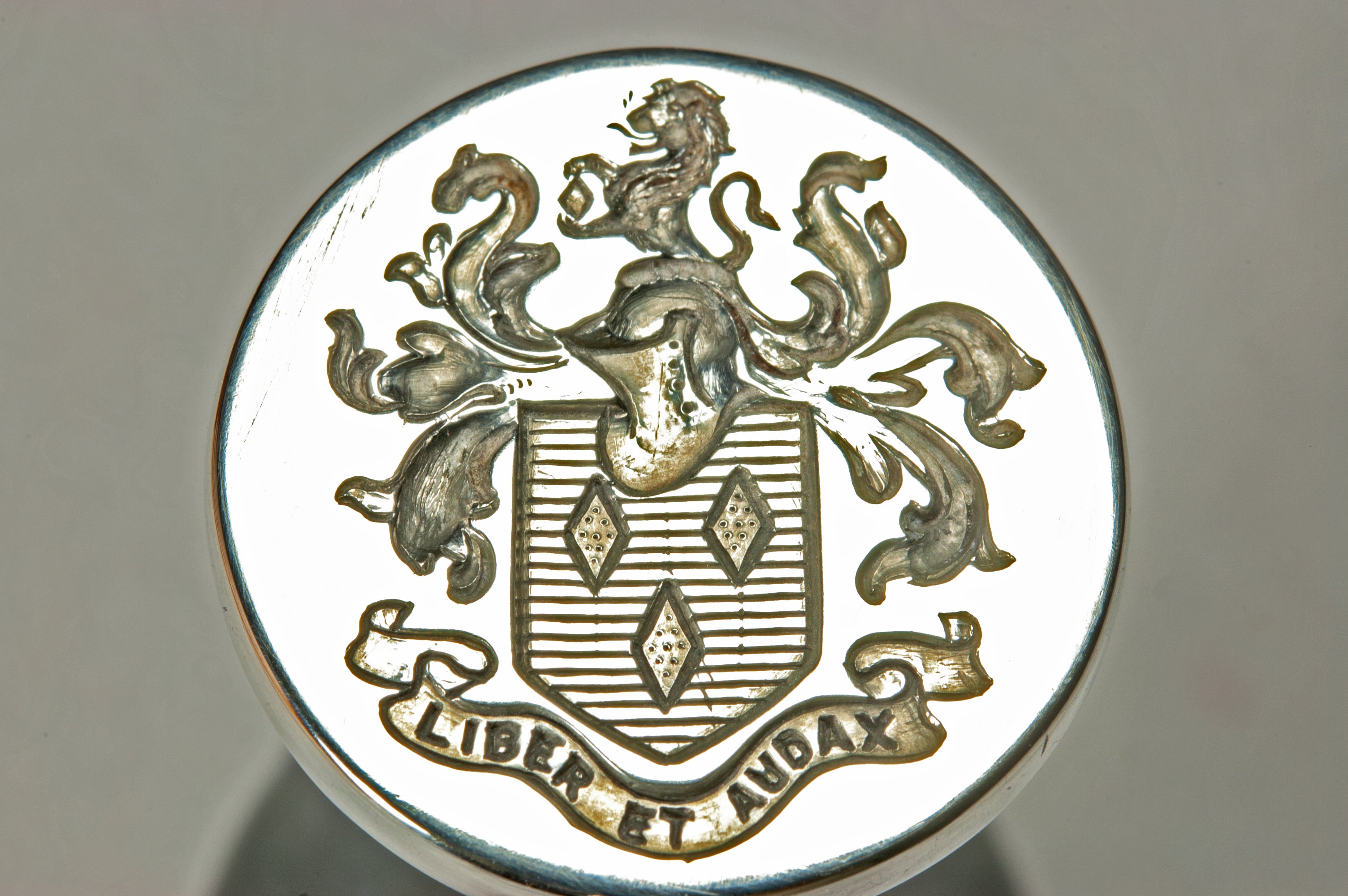 19THC IRISH HARDSTONE SILVER ANTIQUE WAX SEAL - FREEMAN + ORIGINAL CASE