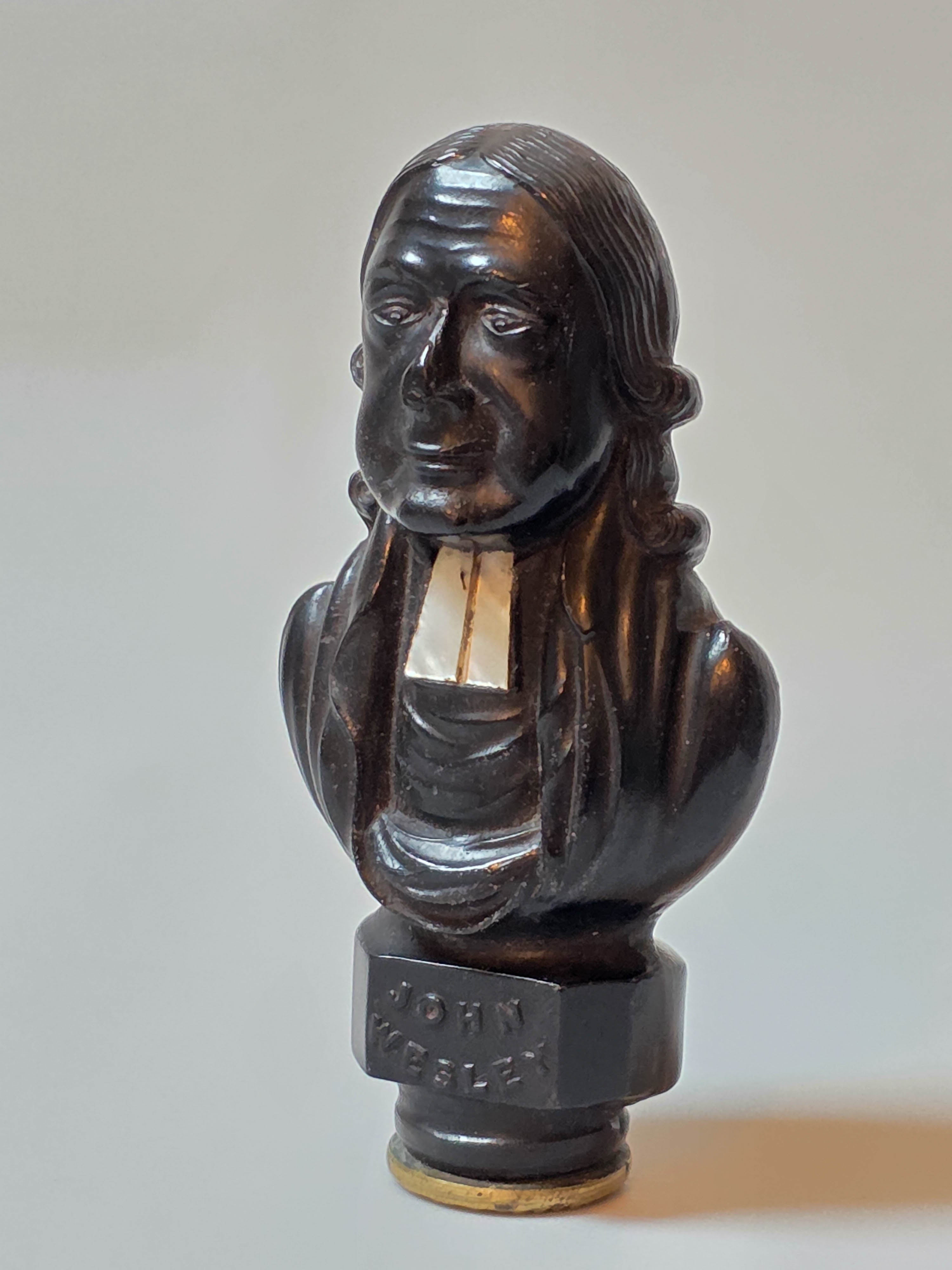 c1839 Centenary Wood, Mother of Pearl and Brass JOHN WESLEY Antique Wax Seal