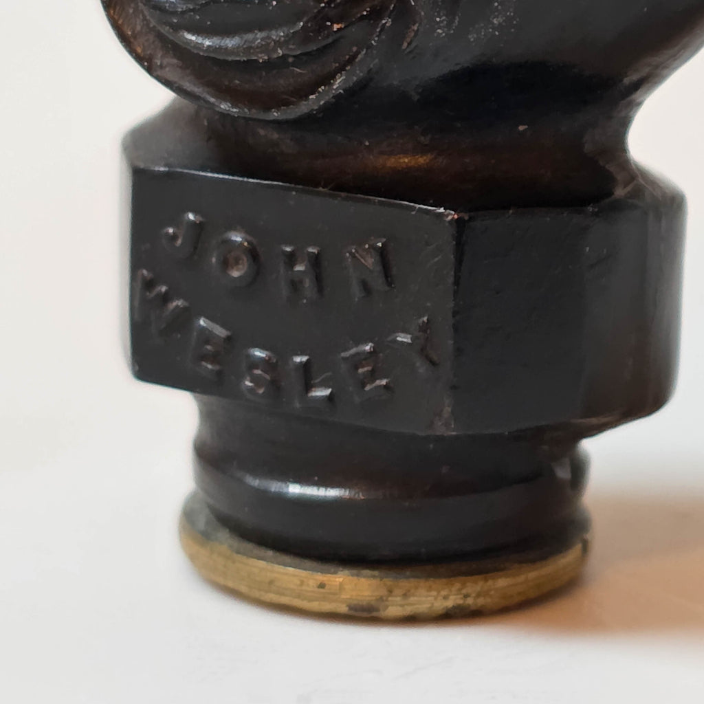 c1839 Centenary Wood, Mother of Pearl and Brass JOHN WESLEY Antique Wax Seal