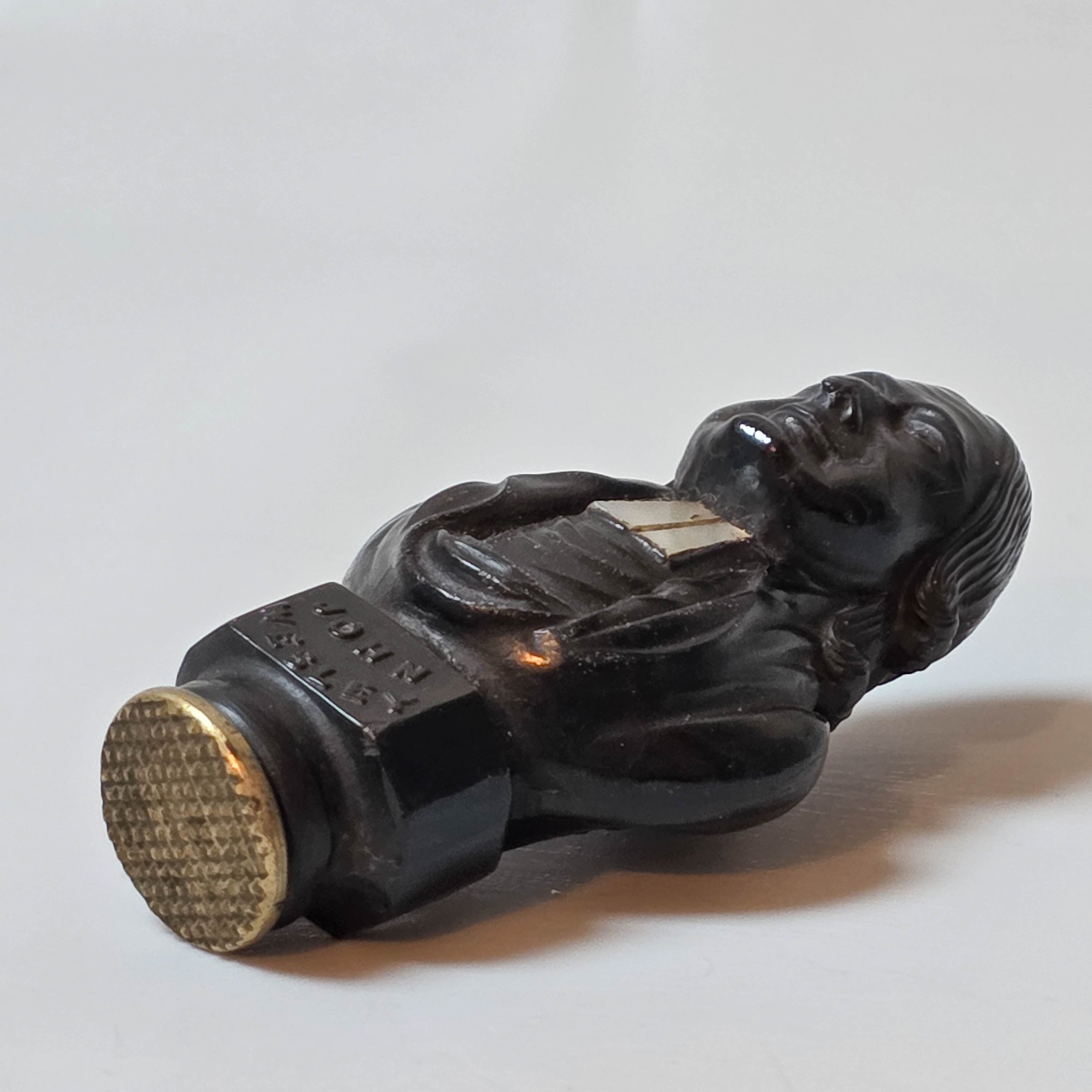 c1839 Centenary Wood, Mother of Pearl and Brass JOHN WESLEY Antique Wax Seal