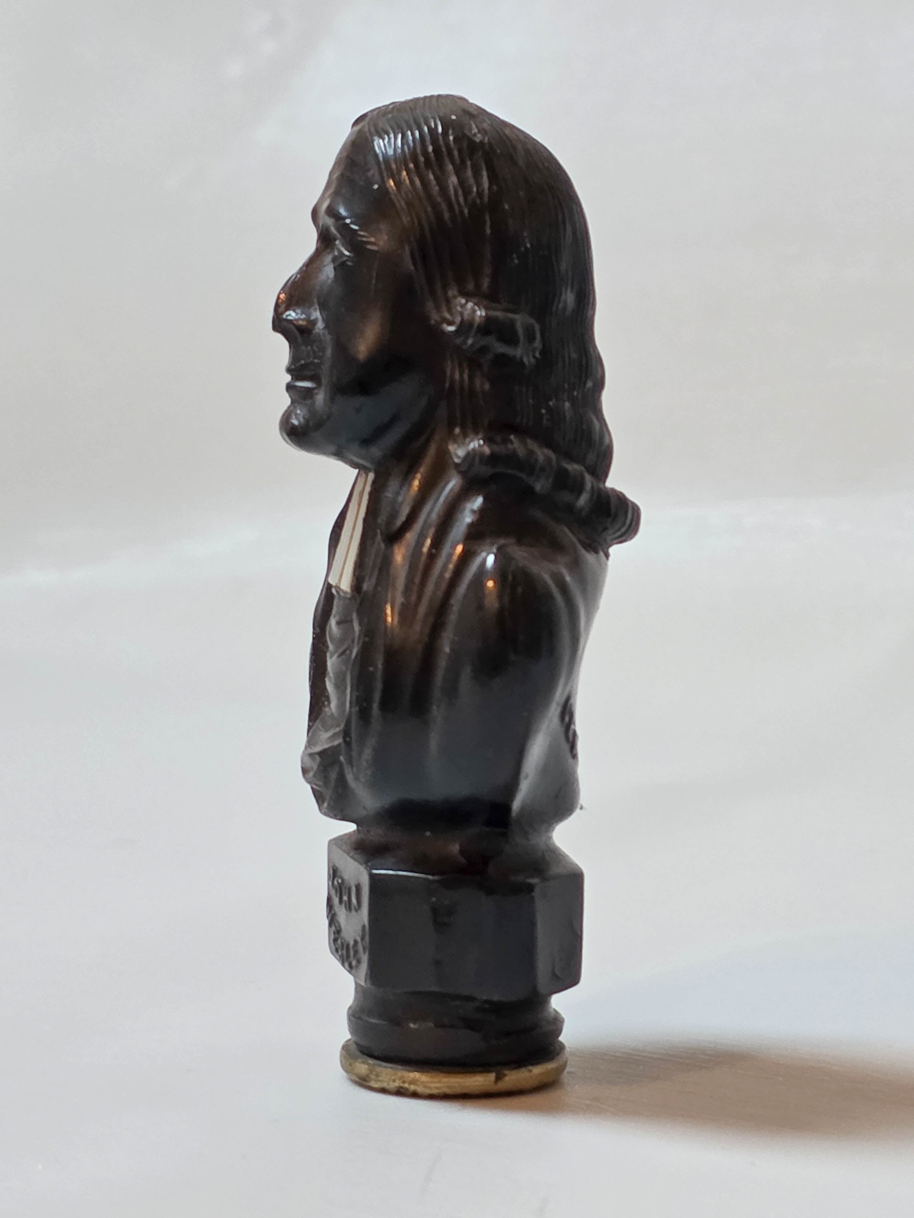 c1839 Centenary Wood, Mother of Pearl and Brass JOHN WESLEY Antique Wax Seal