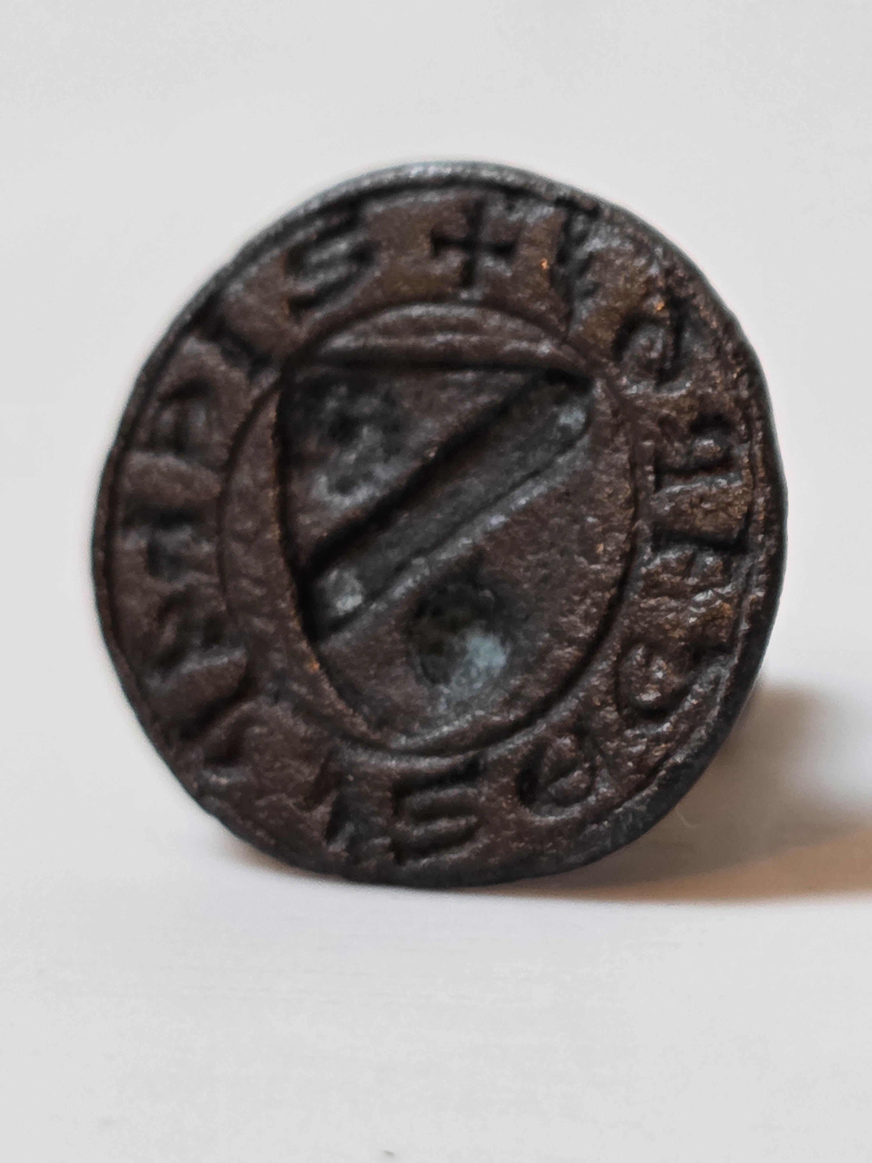 Early 14th Century Bronze Fob Seal of Iehan SEGART