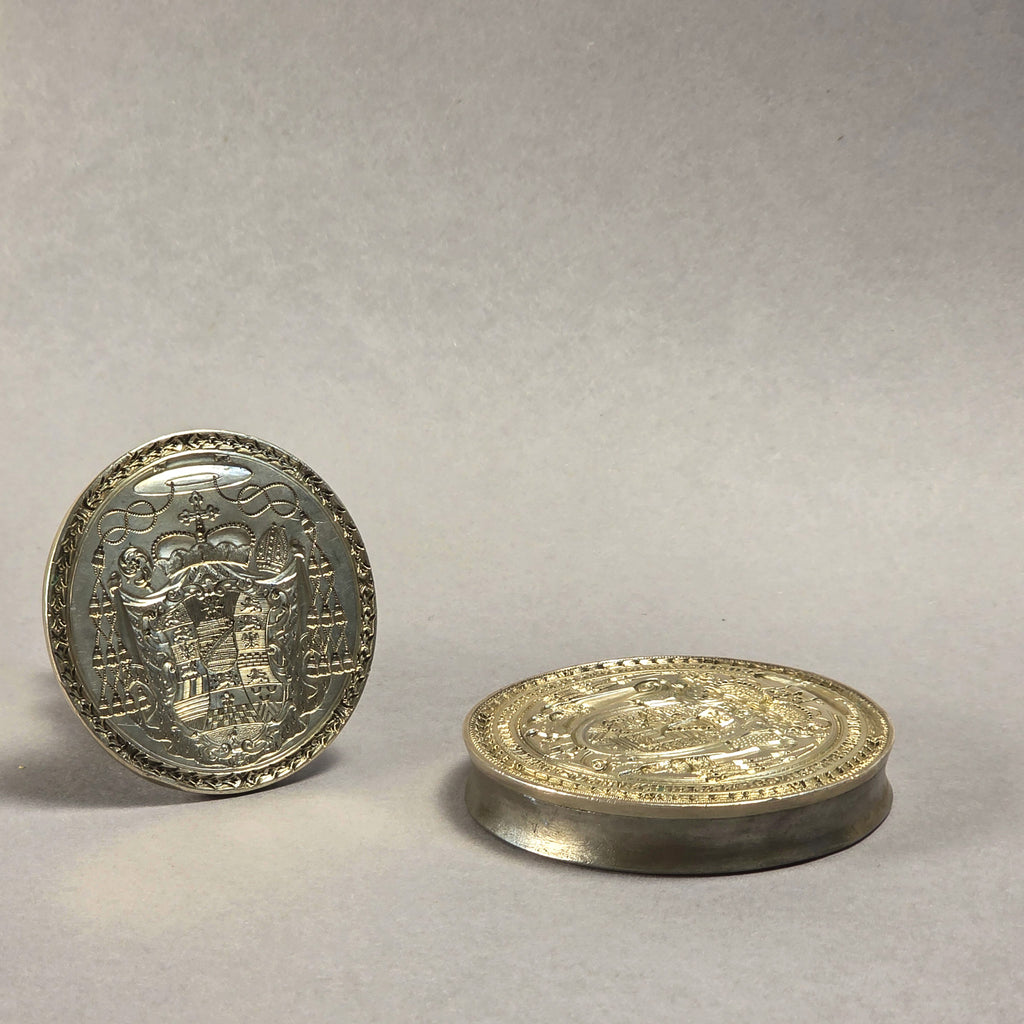 A SET OF TWO EARLY 18TH CENTURY RELIGIOUS SEALS FROM THE COLLECTION OF DUKE CHRISTIAN AUGUST OF SAXONY-ZEITZ