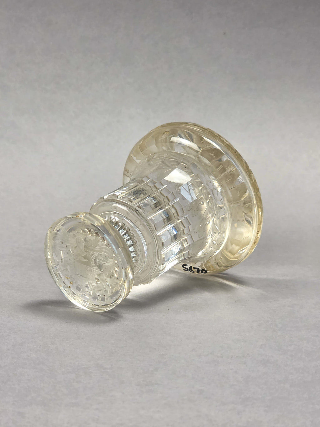 A LARGE 19TH CENTURY CONTINENTAL MILITARY ROCK CRYSTAL DESK SEAL