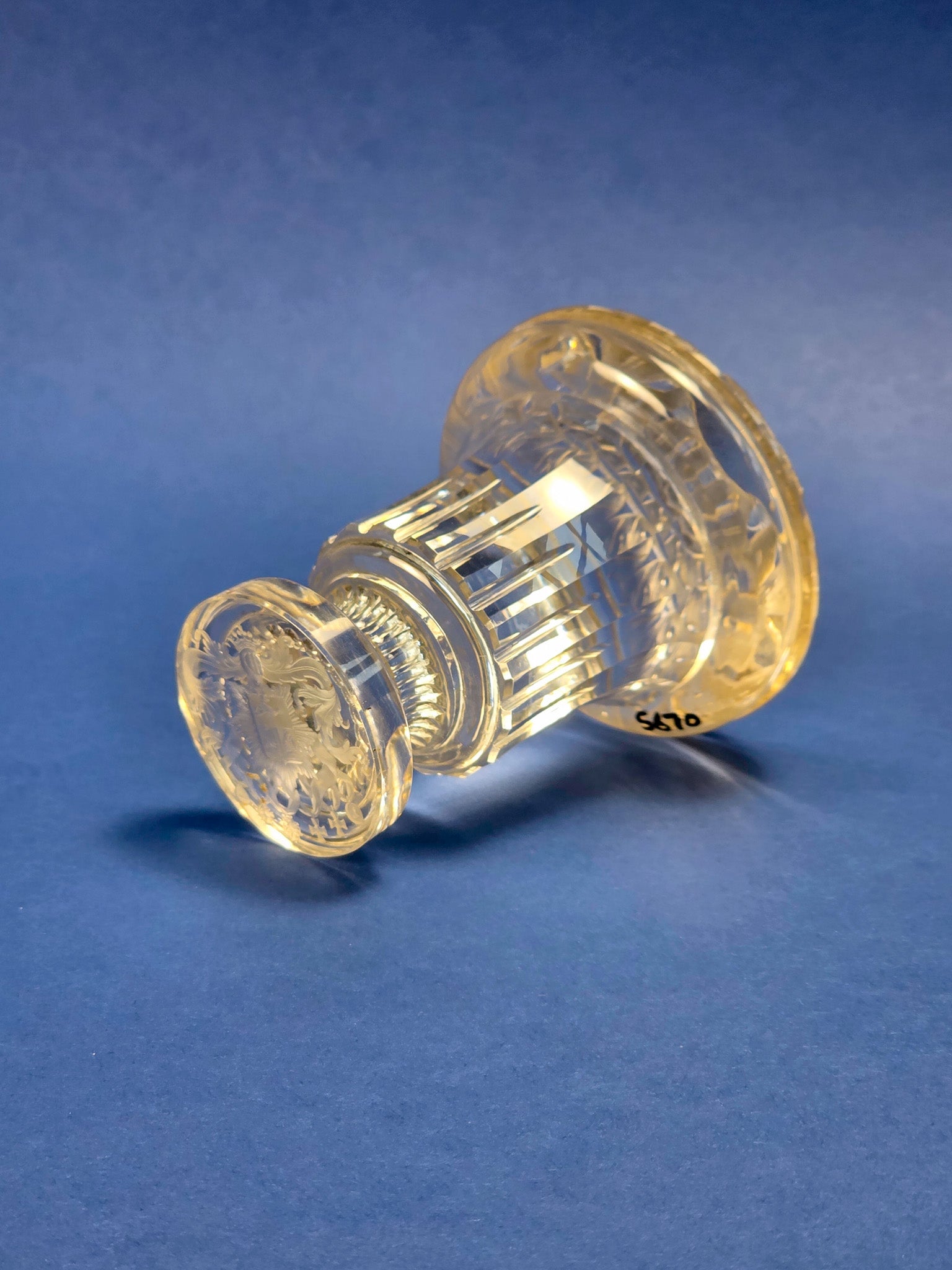 A LARGE 19TH CENTURY CONTINENTAL MILITARY ROCK CRYSTAL DESK SEAL