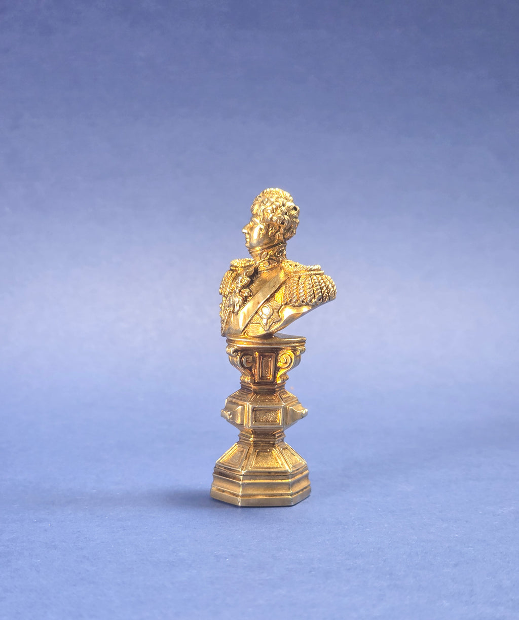 A FINE EARLY 19TH CENTURY SILVER GILT DESK SEAL ENGLISH CIRCA 1820, UNMARKED
