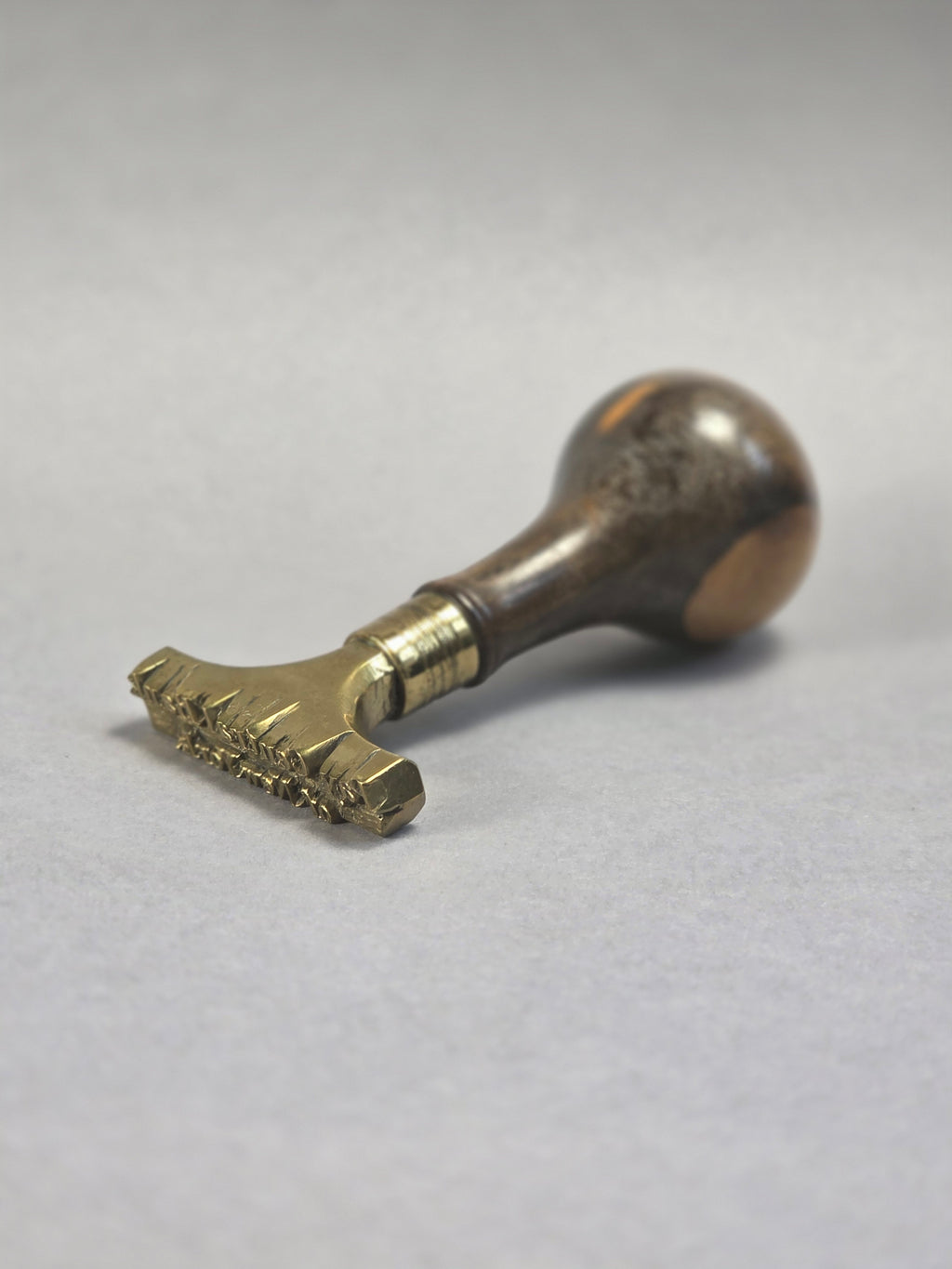 c1850 CENTRAL BANK OF NEW YORK LABERNUM & BRASS DESK STAMP
