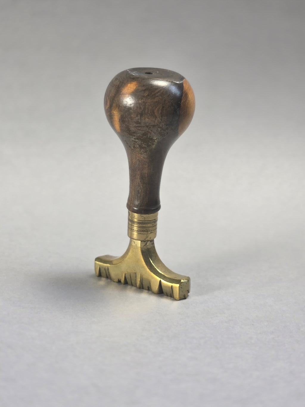 c1850 CENTRAL BANK OF NEW YORK LABERNUM & BRASS DESK STAMP