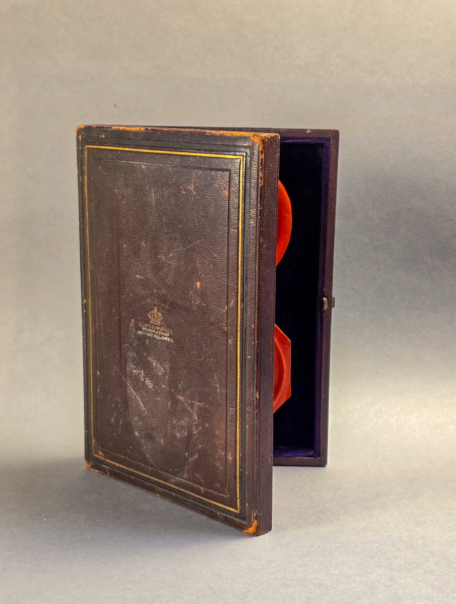 19th Century Rare Wax Engraver's Leather Impression Sample Book Folio