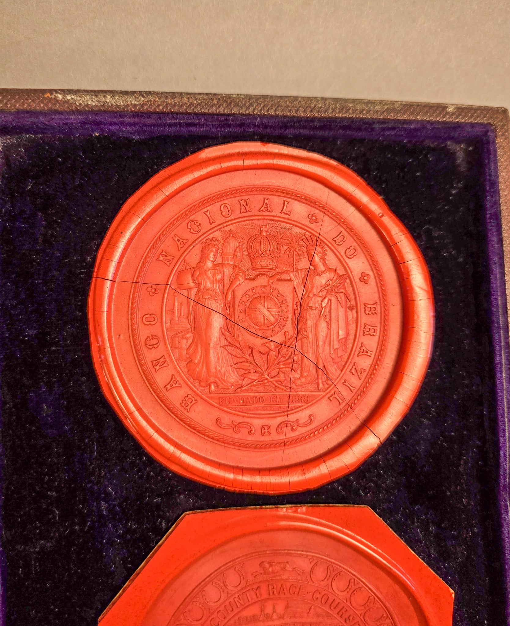 19th Century Rare Wax Engraver's Leather Impression Sample Book Folio