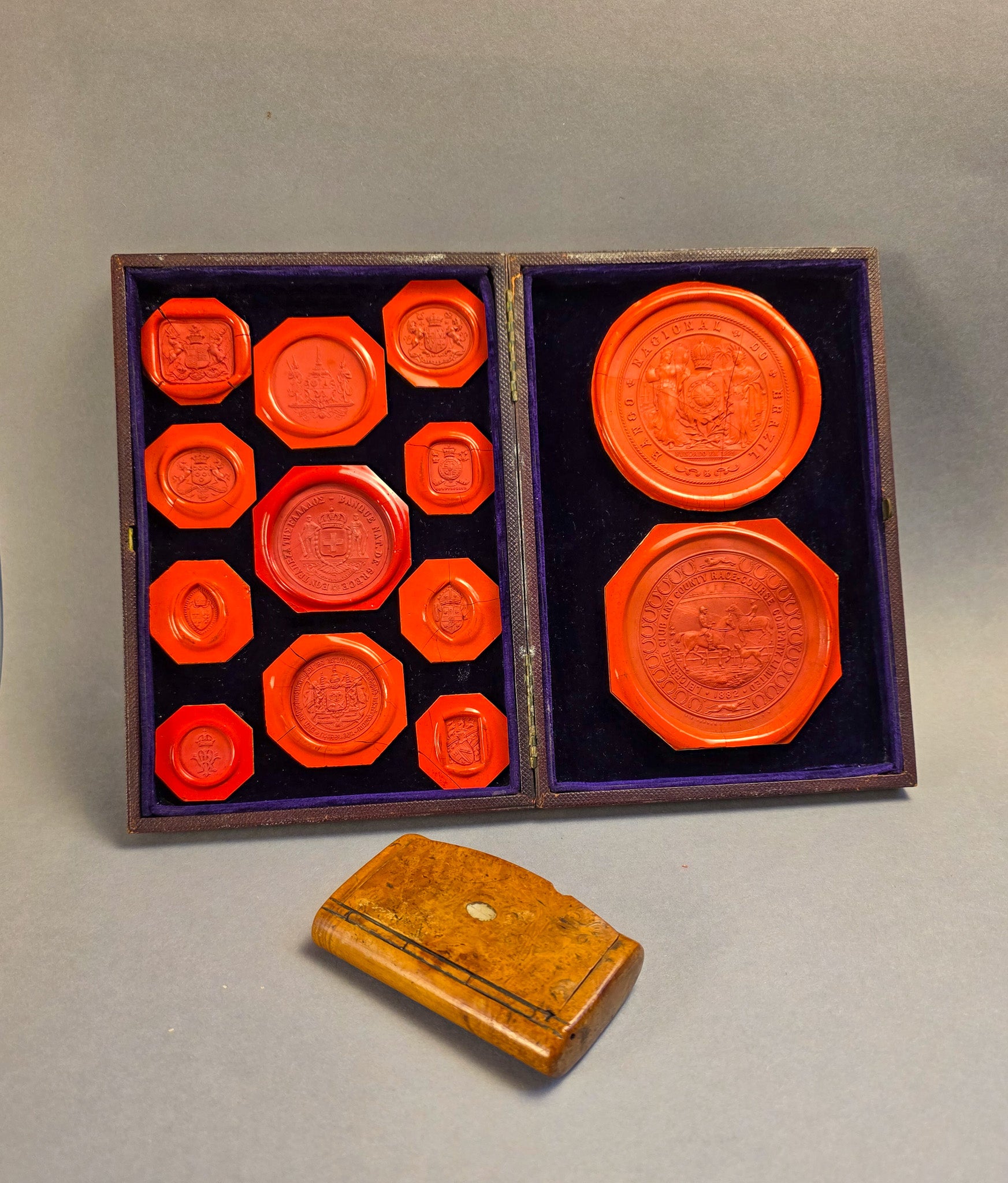 19th Century Rare Wax Engraver's Leather Impression Sample Book Folio