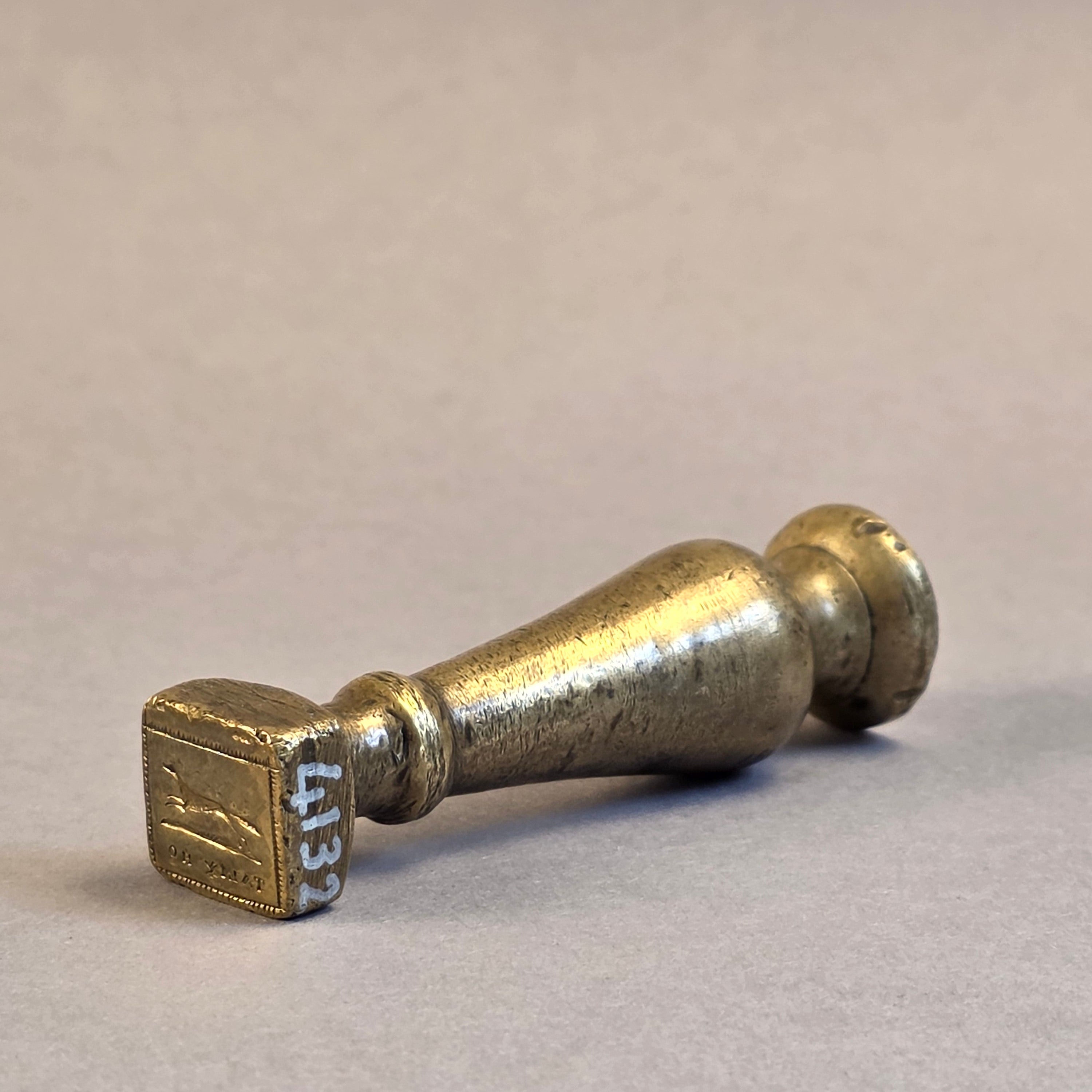 19THC BRONZE ALLOY SIDMOUTH HARBOUR COMPANY 1836 DESK SEAL