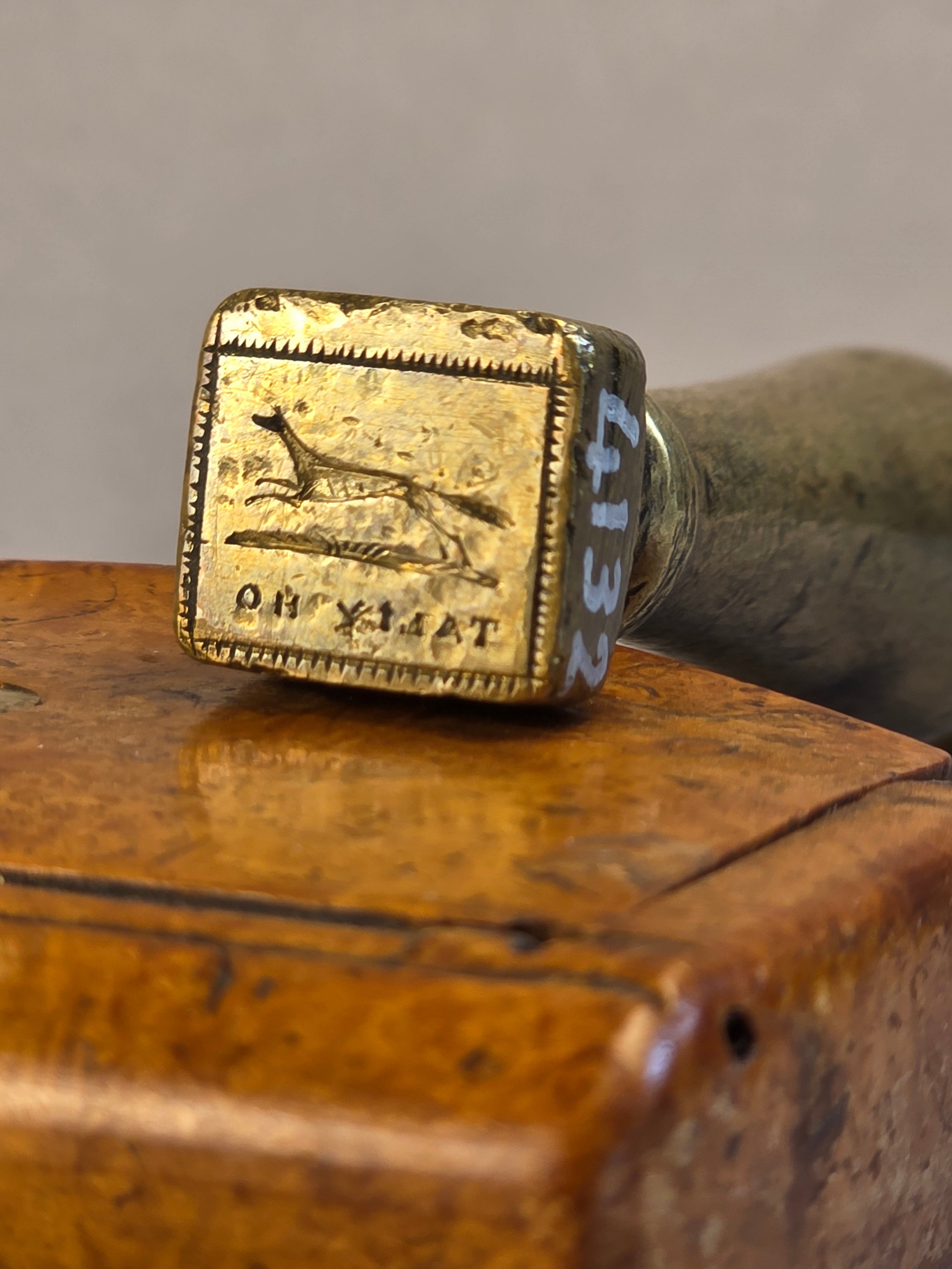 19THC BRONZE ALLOY SIDMOUTH HARBOUR COMPANY 1836 DESK SEAL