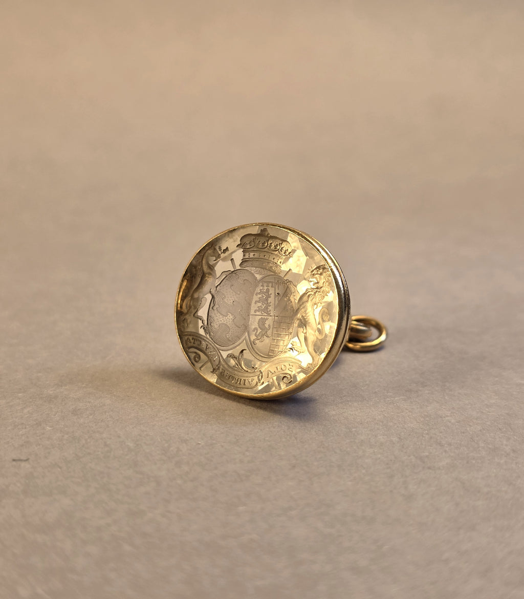 A GEORGIAN GOLD FOB SEAL - THE MARITAL ARMS OF HOWARD, DUKE OF NORFOLK AND BLOUNT