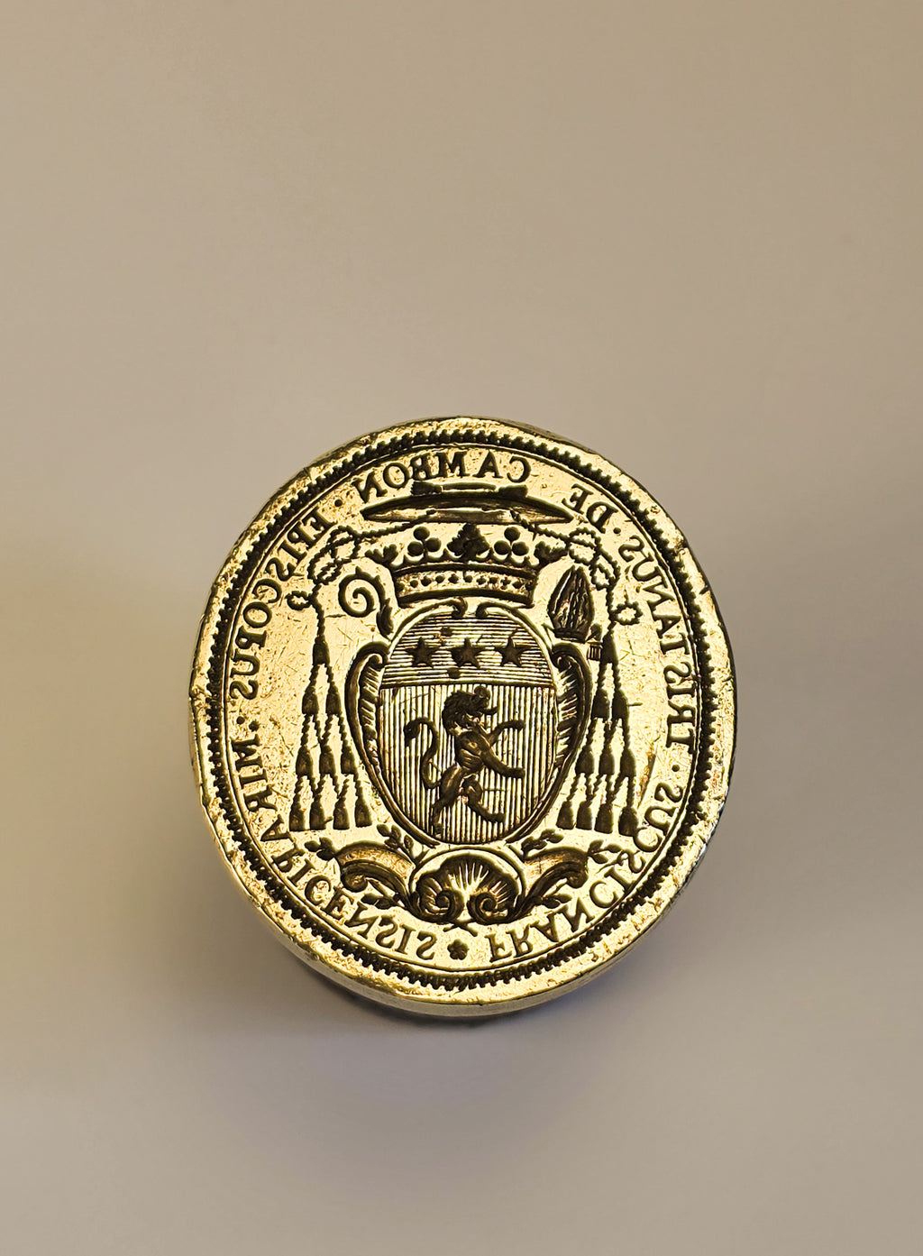 C1768 THE SEAL OF BISHOP DE CAMBON OF MIREPOIX, FRANCE