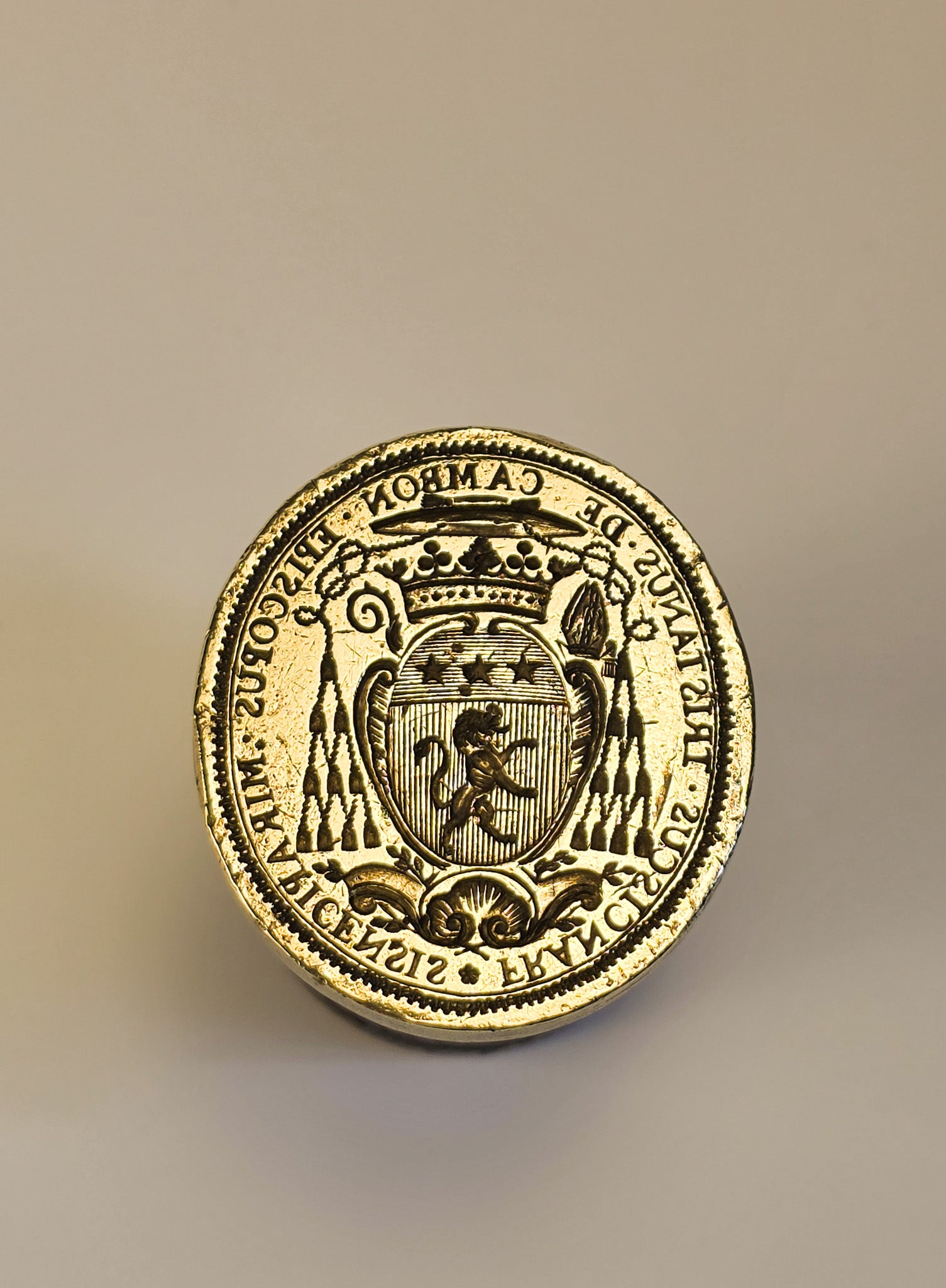 C1768 THE SEAL OF BISHOP DE CAMBON OF MIREPOIX, FRANCE