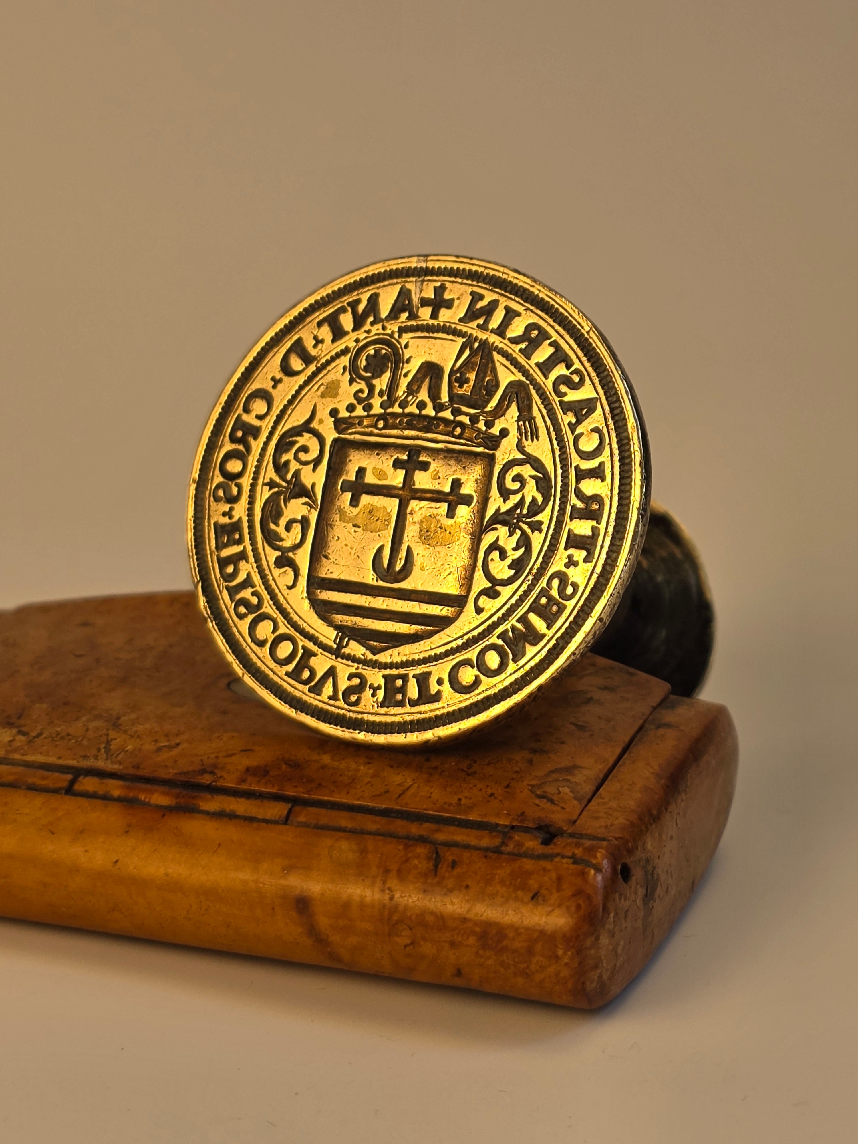 c1599 DOUBLE-ENDED BISHOP OF SAINT-PAUL-TROIS-CHÂTEAUX DESK SEAL