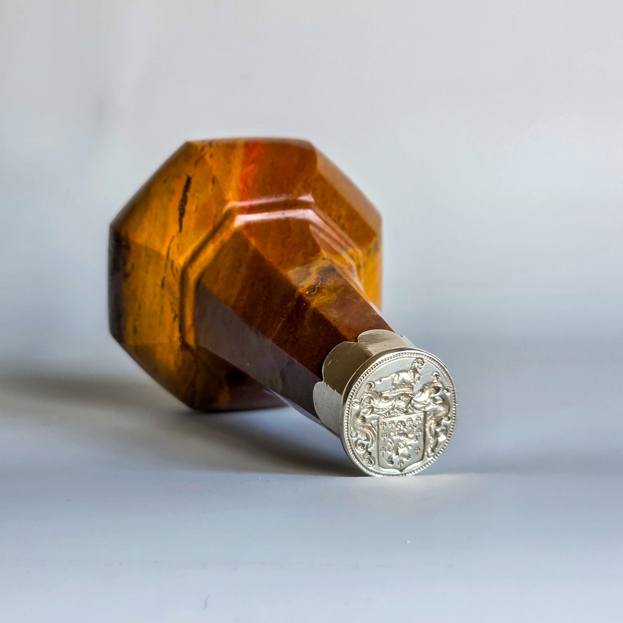 17THC JASPER & SILVER DESK SEAL WITH ARMS FOR BRETT