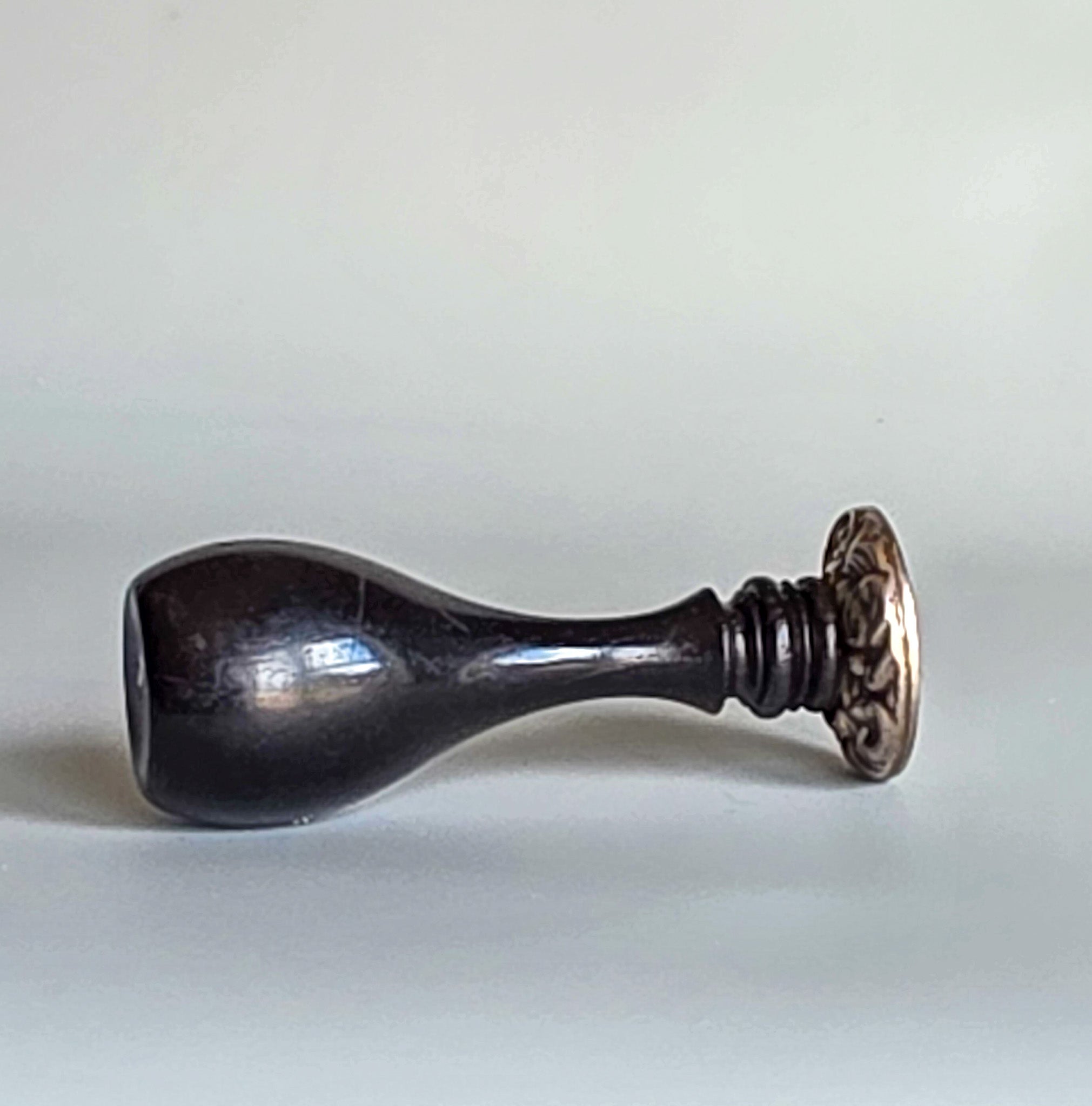 19thC EBONY & SILVER SCOTTISH DESK SEAL - AITOUNE OF INCHDAIRNIE