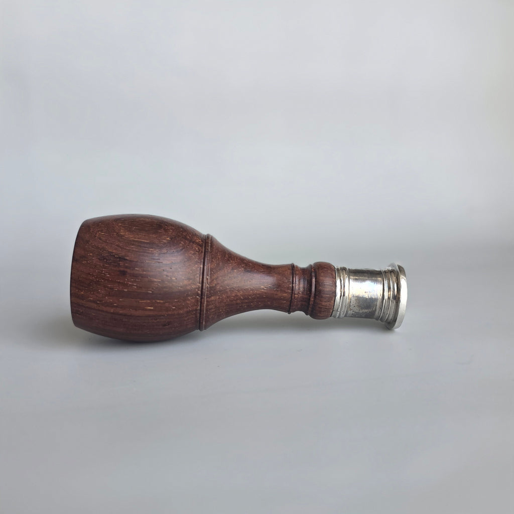 FINE LATE 18THC SCOTTISH ROSEWOOD AND SILVER ARMORIAL DESK SEAL
