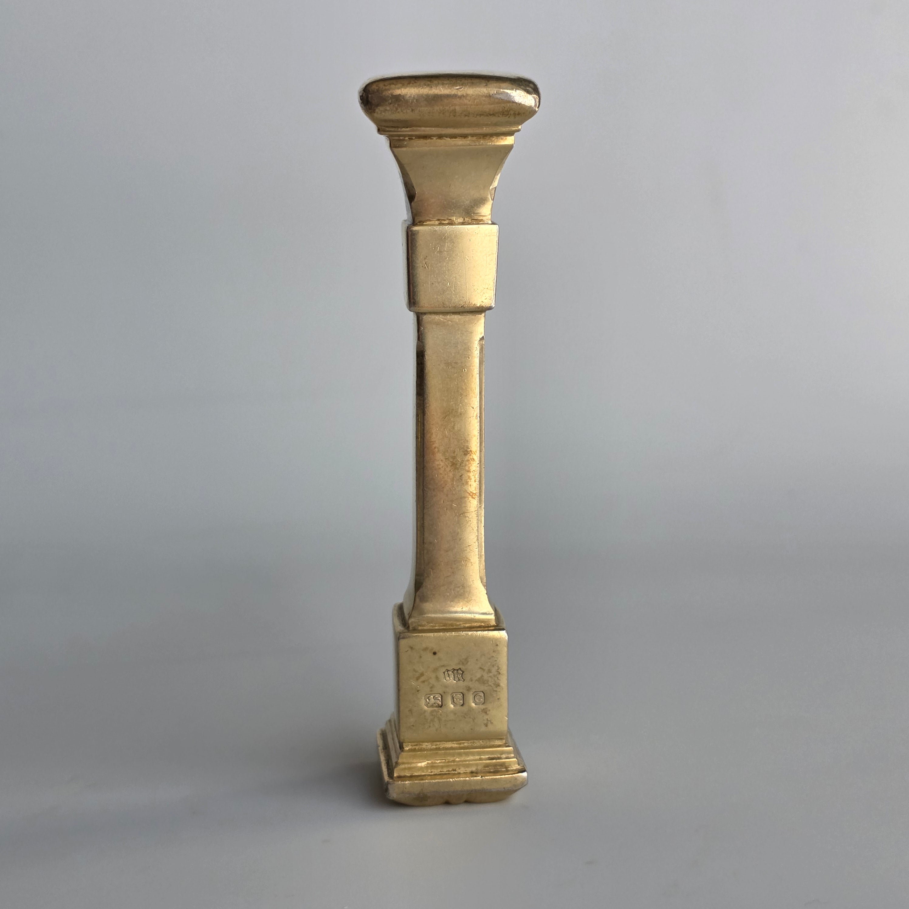 A RARE SILVER-GILT DESK SEAL BY OMAR RAMSDEN