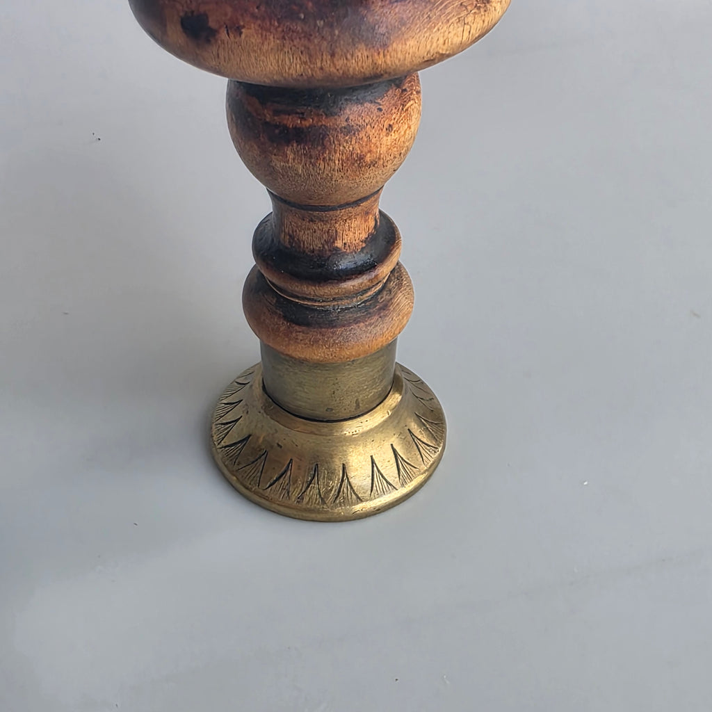 A WOOD AND BRASS SWEDISH HOSPITAL DESK SEAL