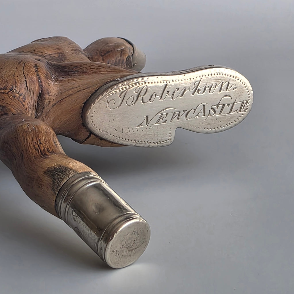 A WHIMSICAL SILVER-MOUNTED ROOTWOOD EXTRAVAGANZA INCORPORATING TWO SEAL MATRICES
