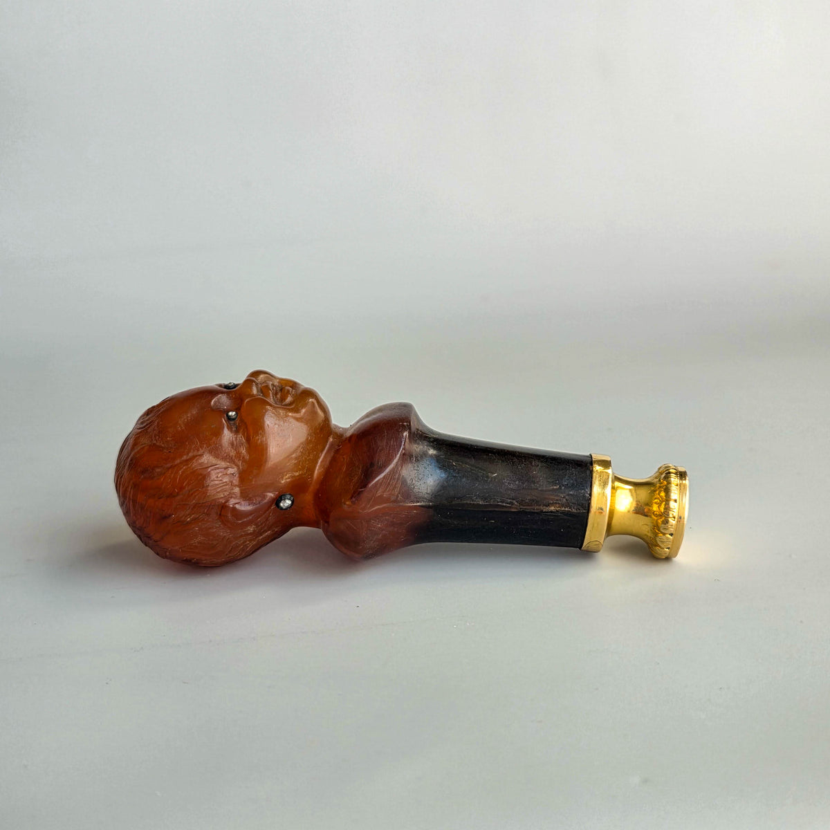 UNUSUAL TORTOISESHELL GOLD & GEM-SET INFANT DESK SEAL