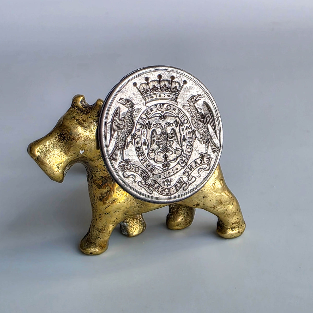 AN ENGLISH DOUBLE-ENDED STEEL DESK SEAL