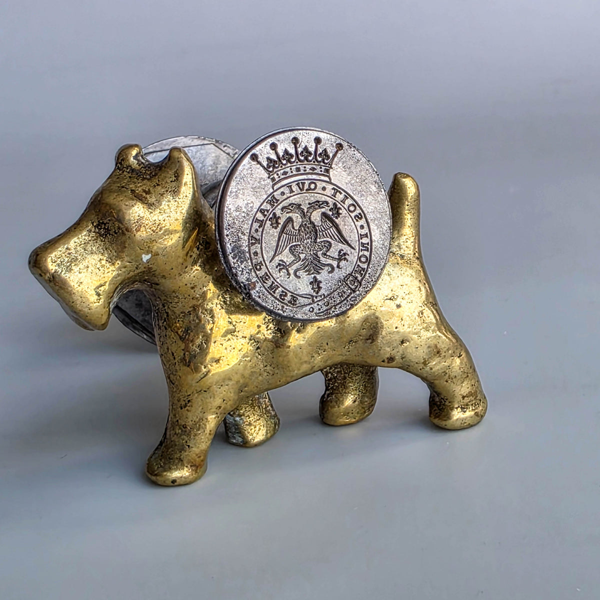 AN ENGLISH DOUBLE-ENDED STEEL DESK SEAL
