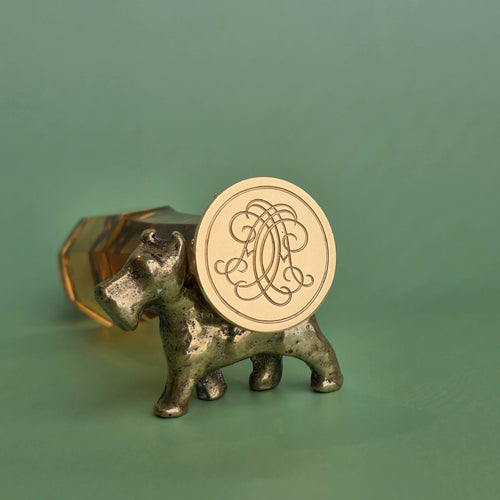 CITRINE AND GEM-SET GOLD CYPHER DESK SEAL