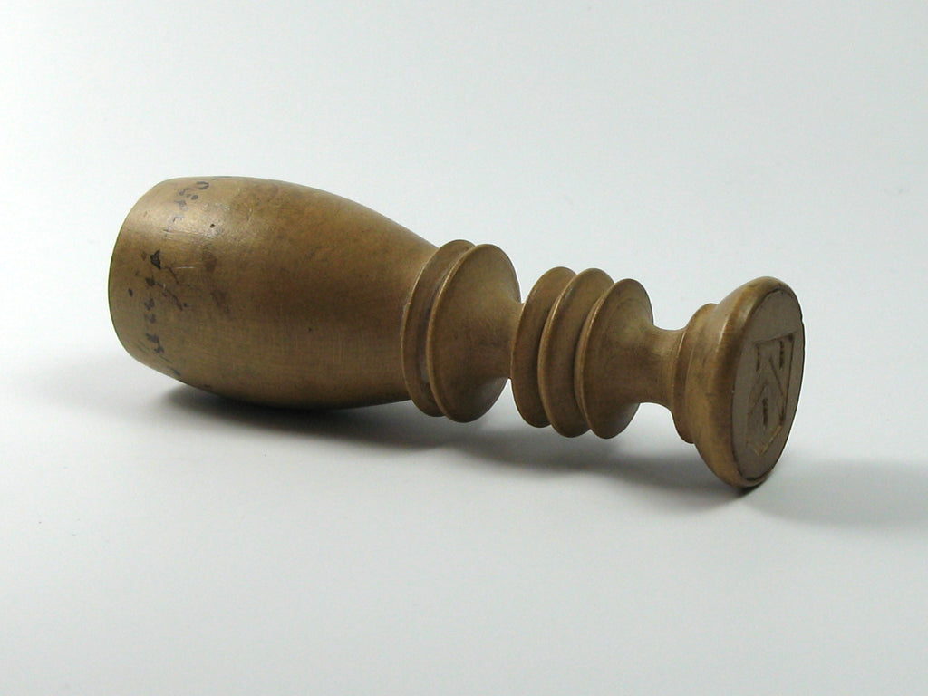 c1850 English Wood Desk Seal - WILLIAM DAUBUZ - Sheriff of Cornwall
